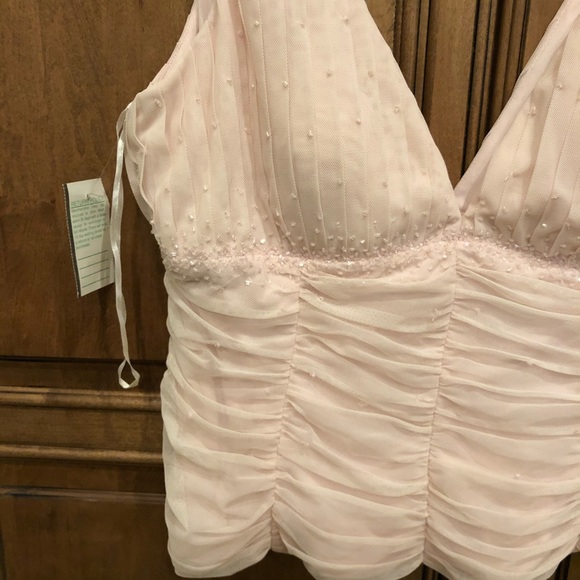 NWT JS Signature Pink Tulle Beaded Top - Picture 2 of 6